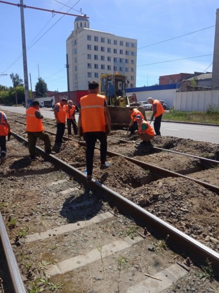В Казани начался текущий ремонт трамвайных путей по ул. Технической.