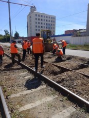 В Казани начался текущий ремонт трамвайных путей по ул. Технической.