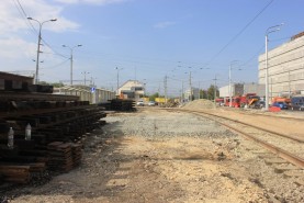 На улице Саид-Галеева в Казани реконструкция трамвайных путей подходит к концу.