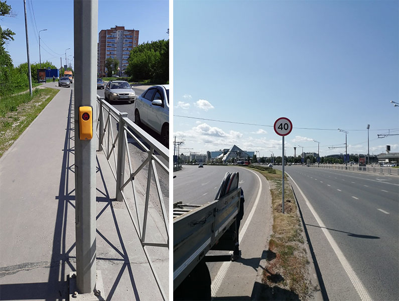 В Казани кнопка вызова зеленого сигнала появилась на светофоре на ул. Приволжская.