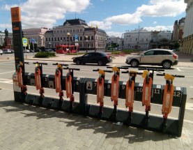 В Казани заработали  семь станций проката самокатов