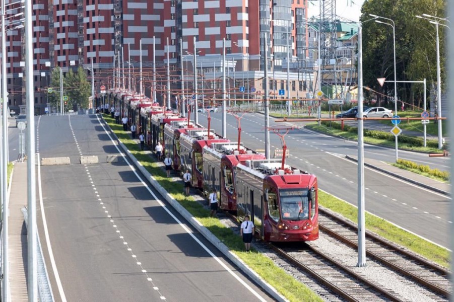 Самый длинный в России трамвайный маршрут открылся в Казани